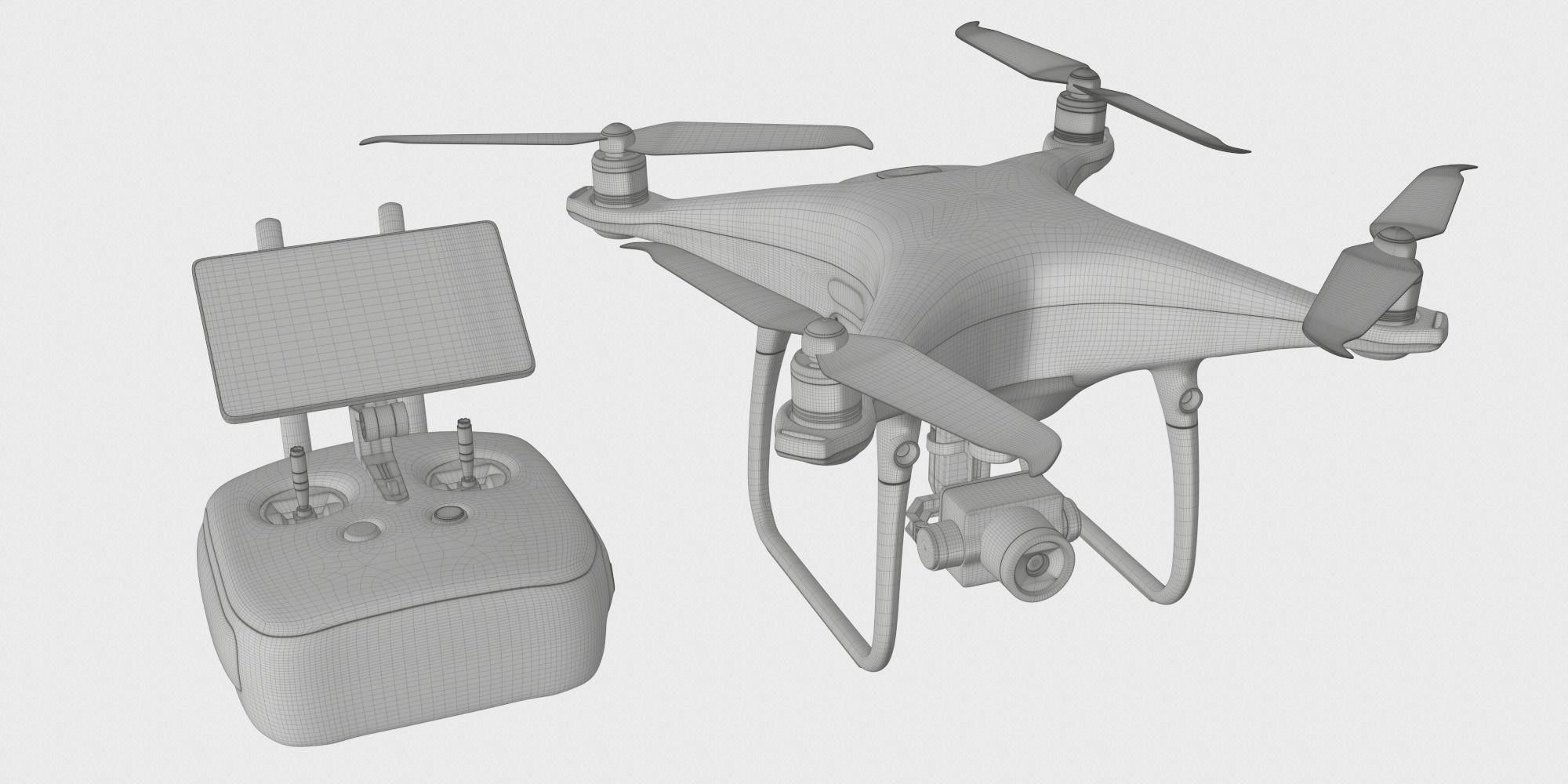 Quadcopter DJI Phantom 4 Pro BLENDER 3D Model Cycles 3D model_2
