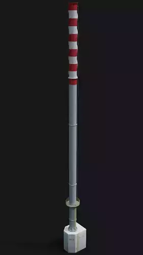 Modern factory chimney Low-poly 3D model