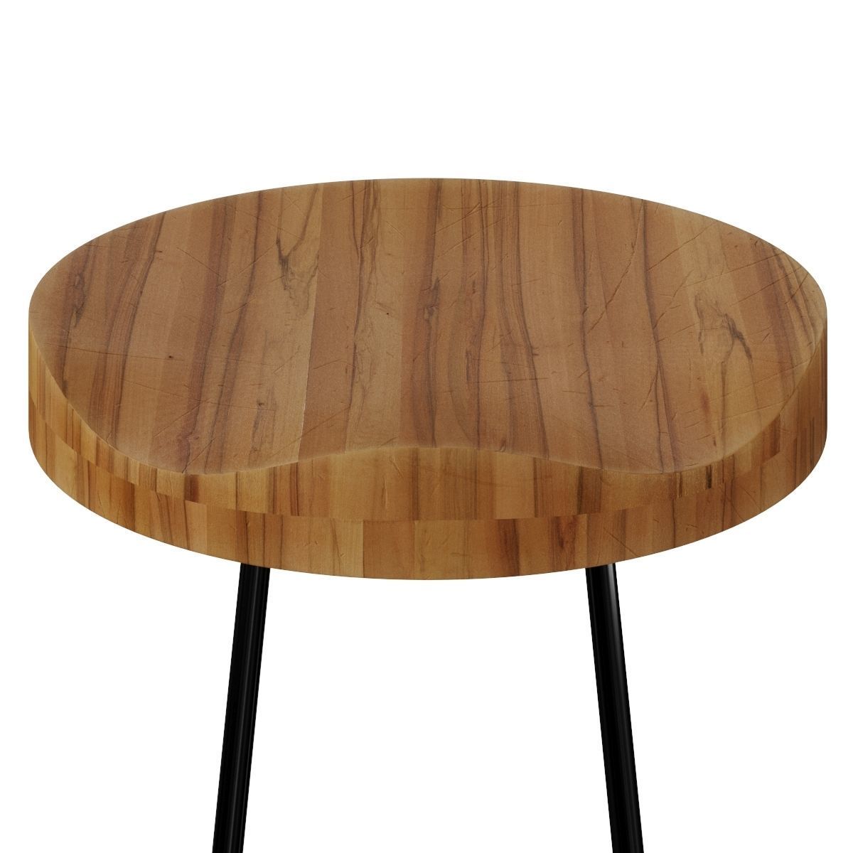 Wooden Bar Stool 3D model_2