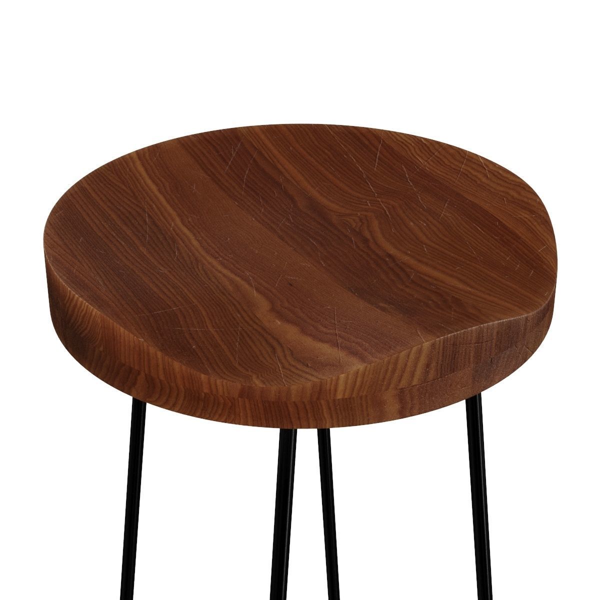Wooden Bar Stool 3D model_3