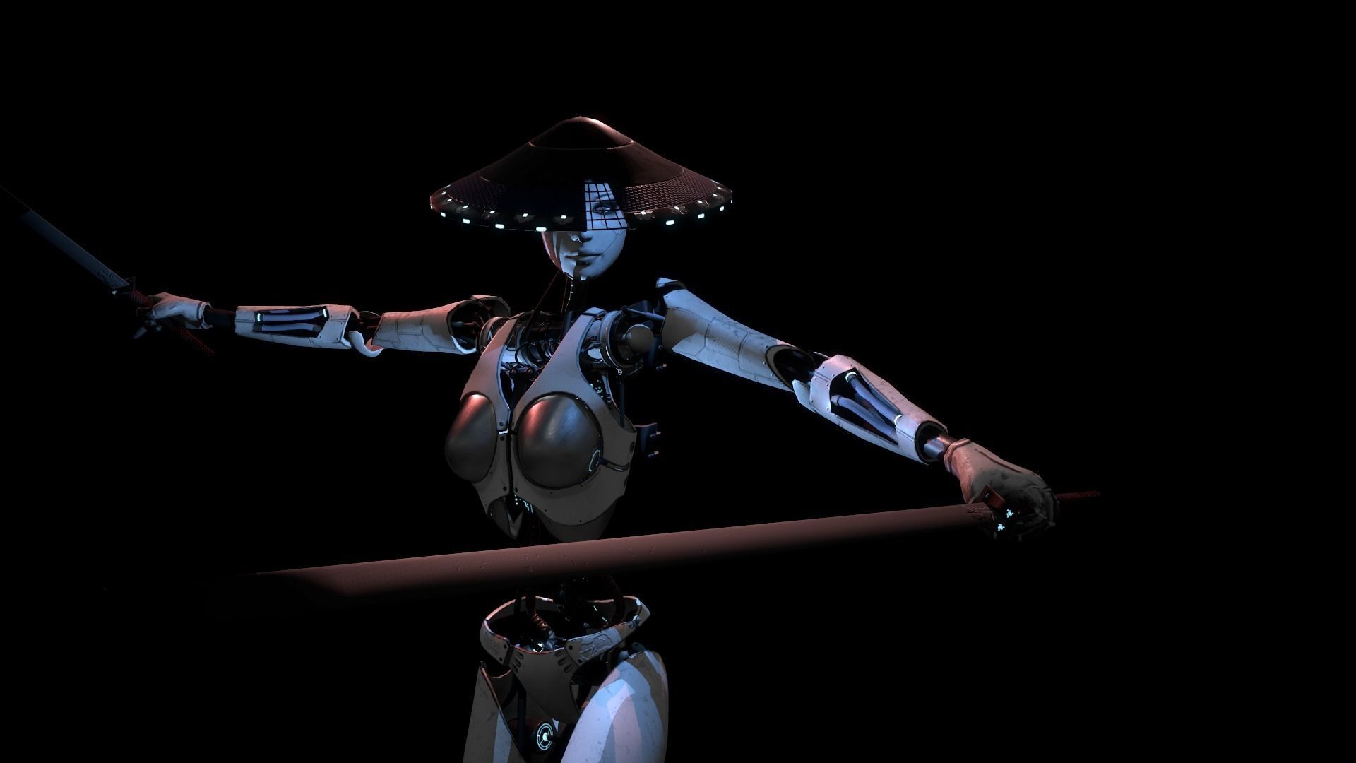 ROBOT GIRL Low-poly 3D model_12