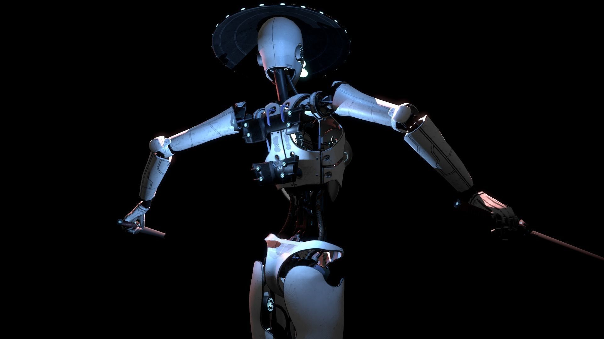 ROBOT GIRL Low-poly 3D model_10