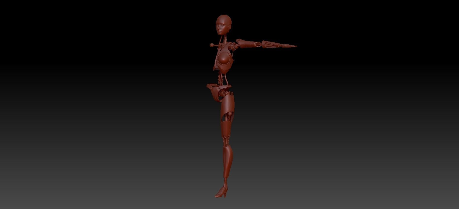 ROBOT GIRL Low-poly 3D model_15