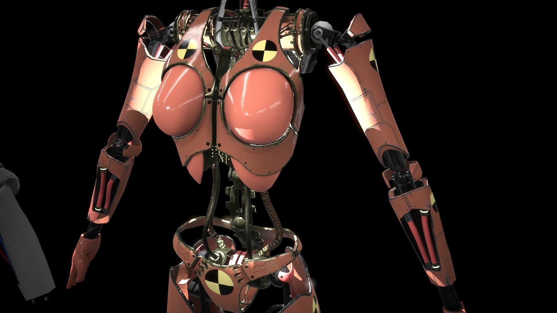 ROBOT GIRL Low-poly 3D model_3