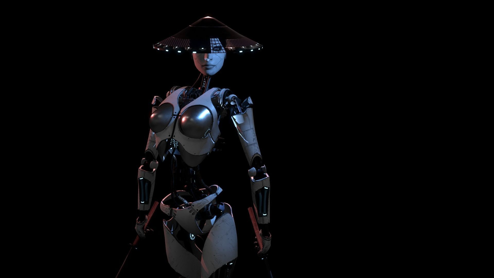 ROBOT GIRL Low-poly 3D model_11