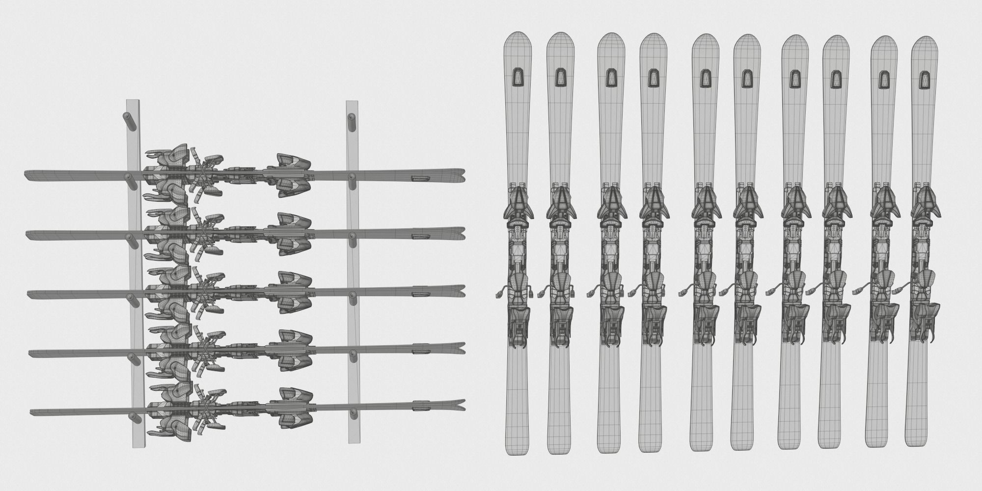 Skis Kit BLENDER 3D Model Cycles 3D model_1
