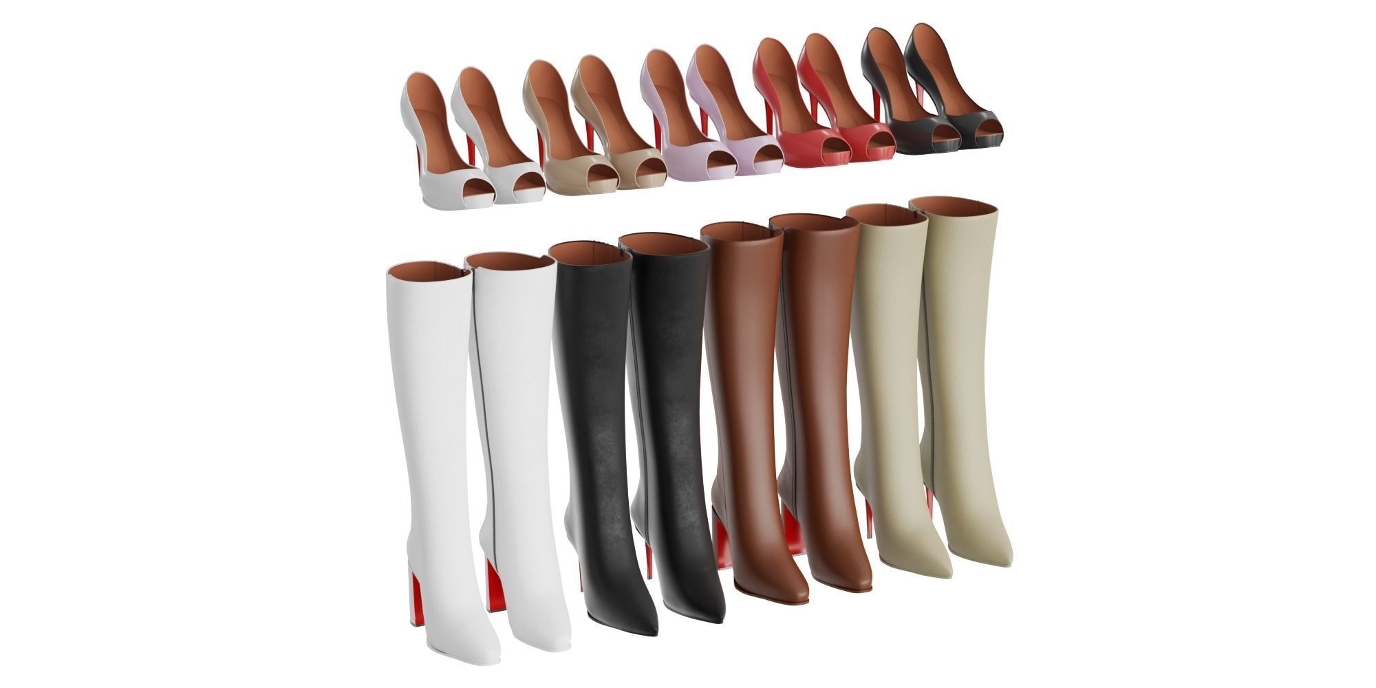 Womens shoes wardrobe BLENDER 3D Model Cycles 3D model_1