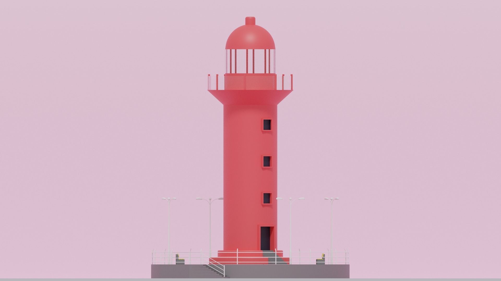Cartoon Light House 3D model_11