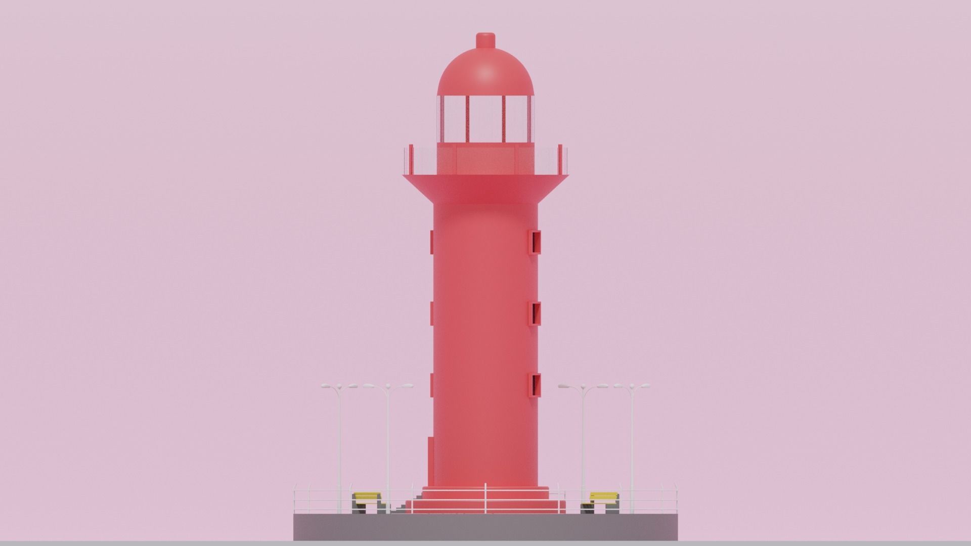 Cartoon Light House 3D model_18