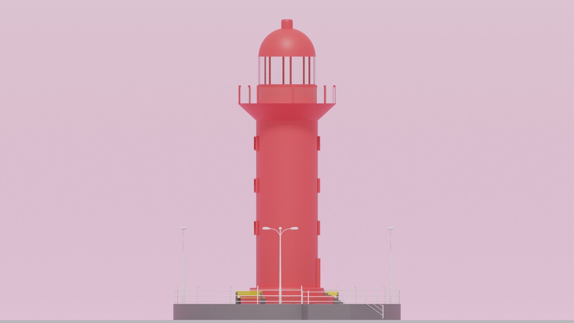 Cartoon Light House 3D model_13
