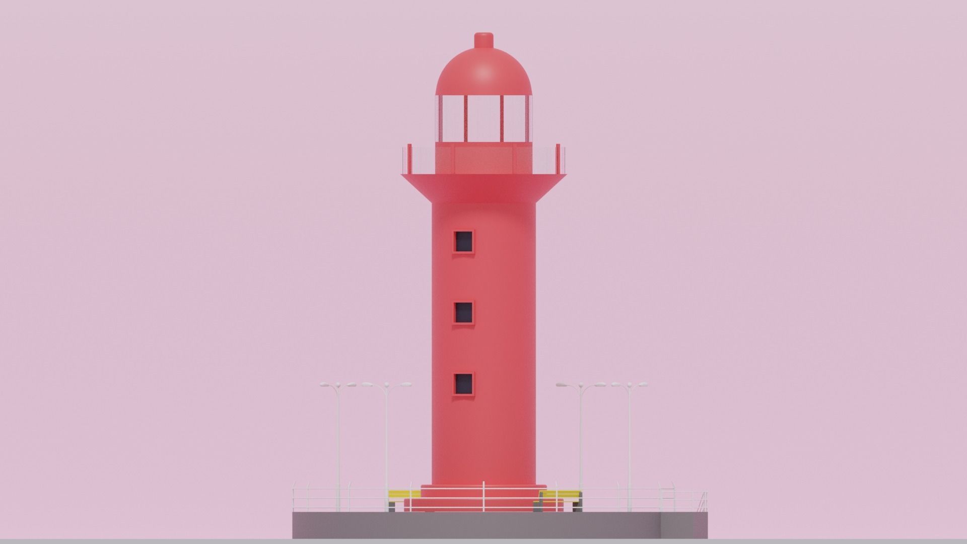 Cartoon Light House 3D model_15