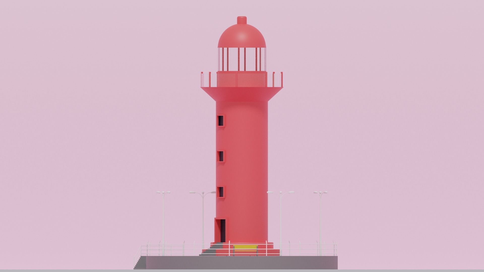 Cartoon Light House 3D model_20