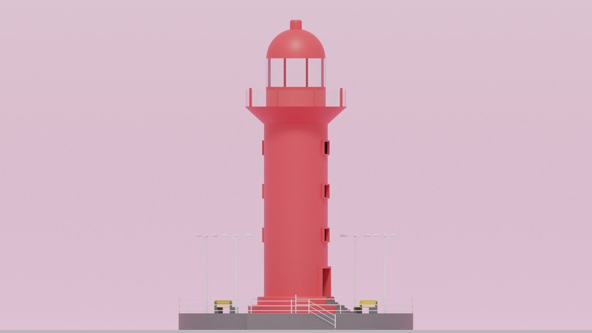 Cartoon Light House 3D model_12