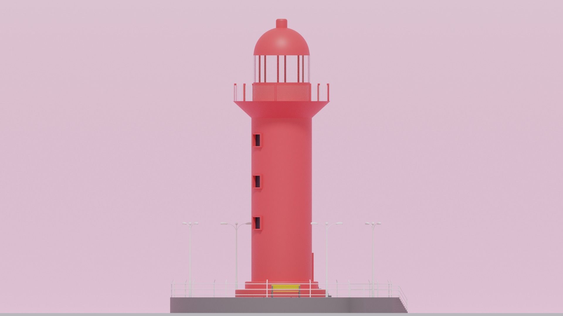Cartoon Light House 3D model_14
