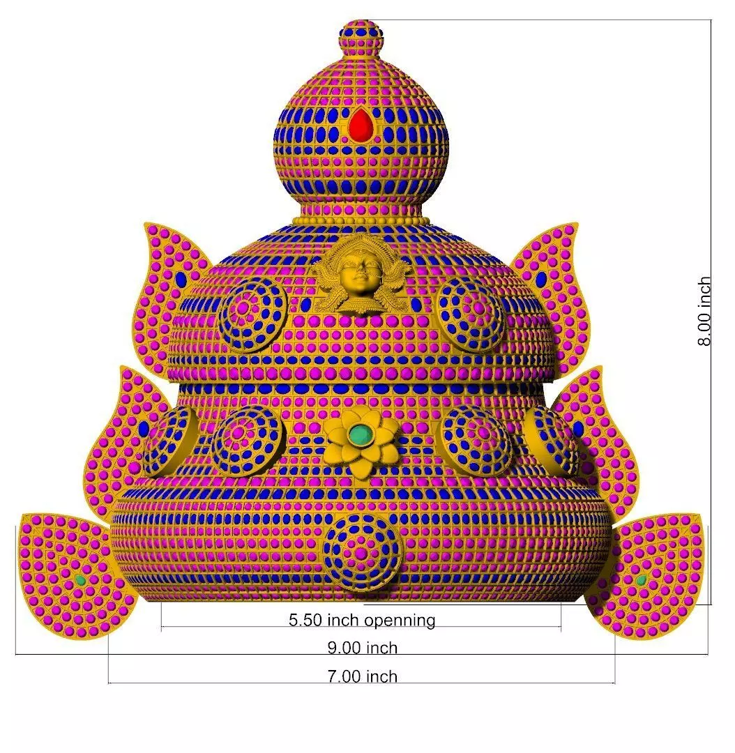 Mutuk indian buddhist temple with measurements 3D model