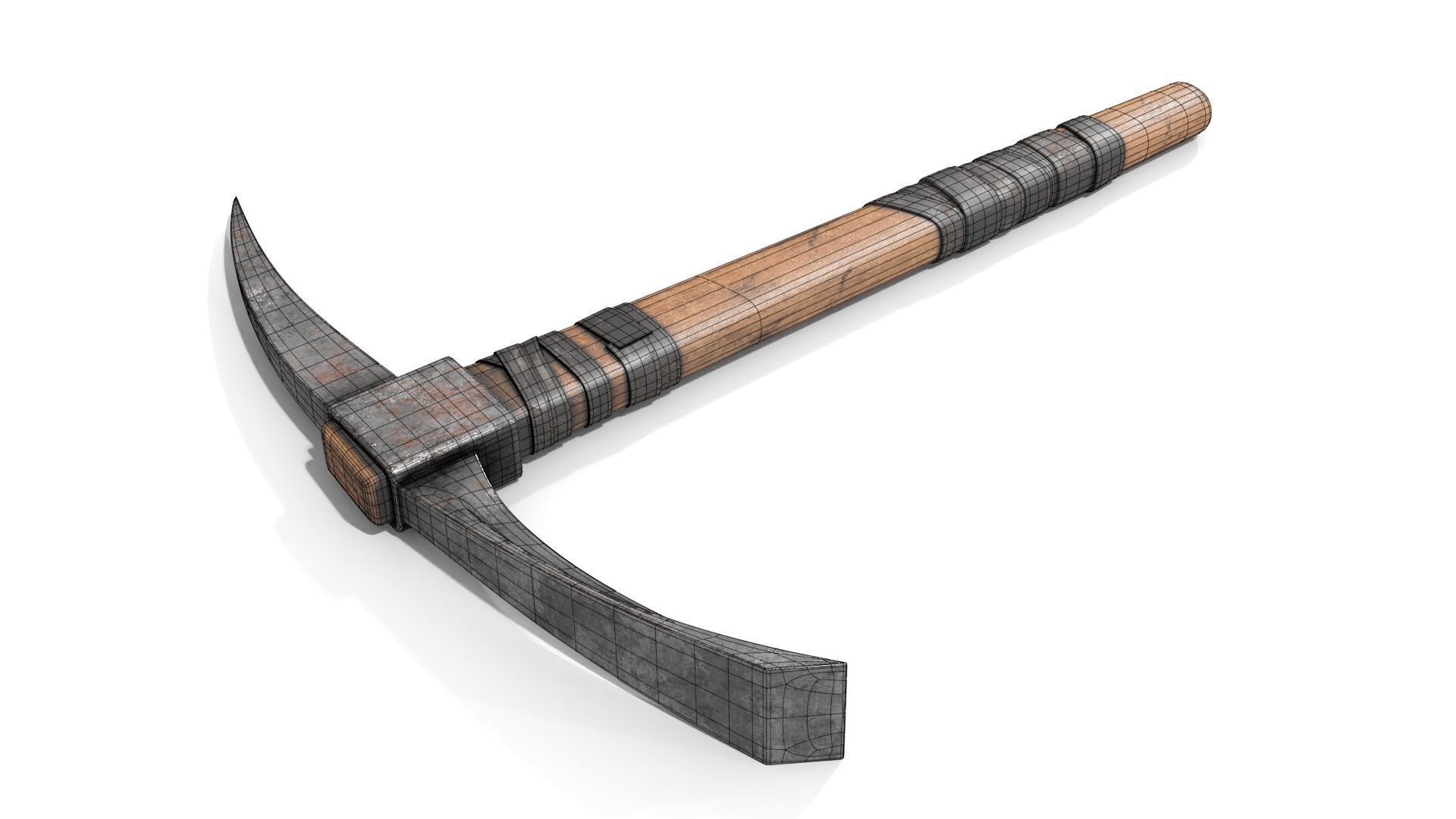 Pickax mining hammer Low-poly 3D model_13