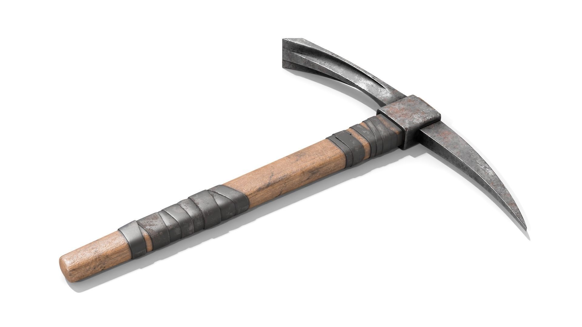 Pickax mining hammer Low-poly 3D model_2