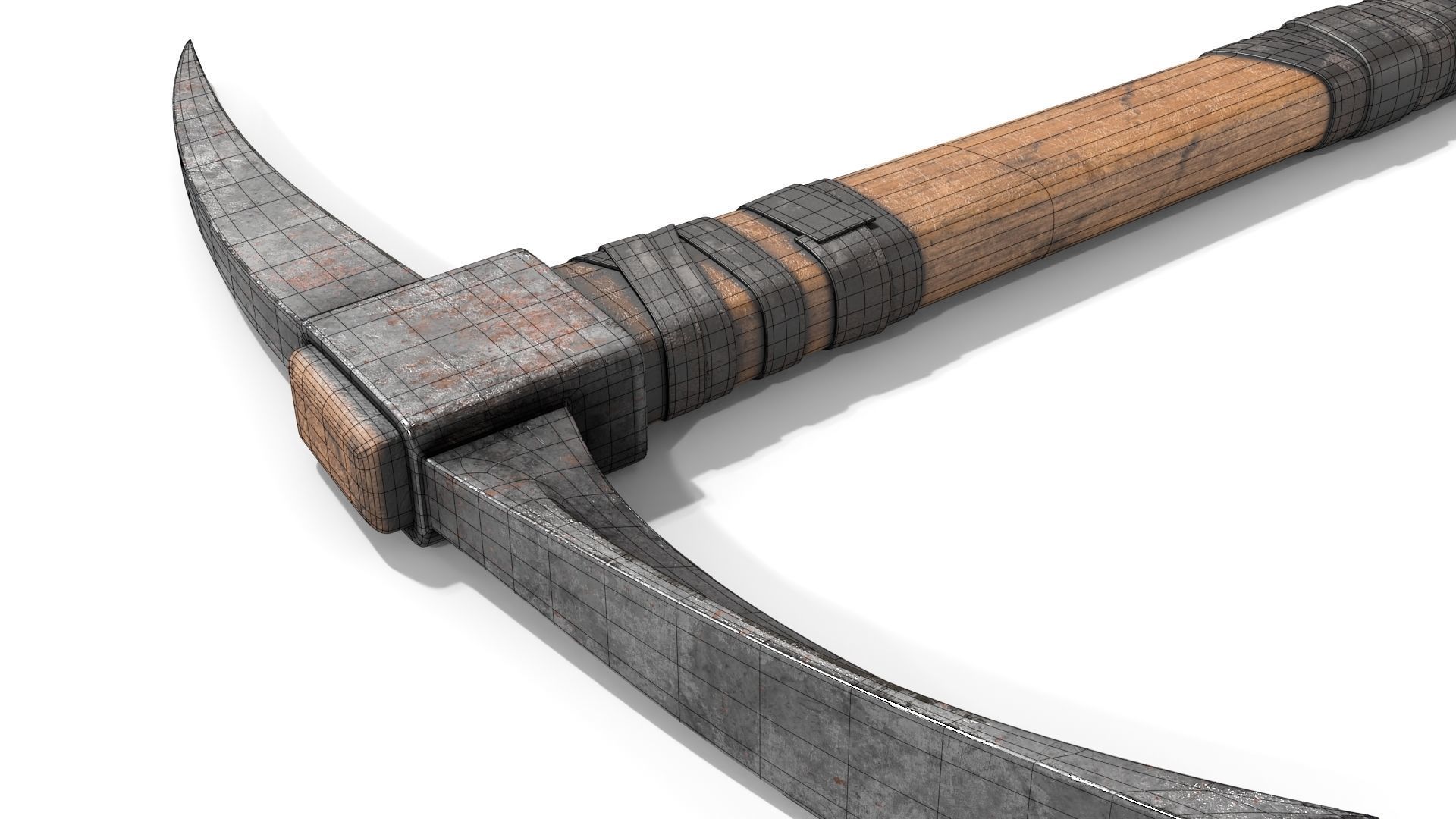Pickax mining hammer Low-poly 3D model_18