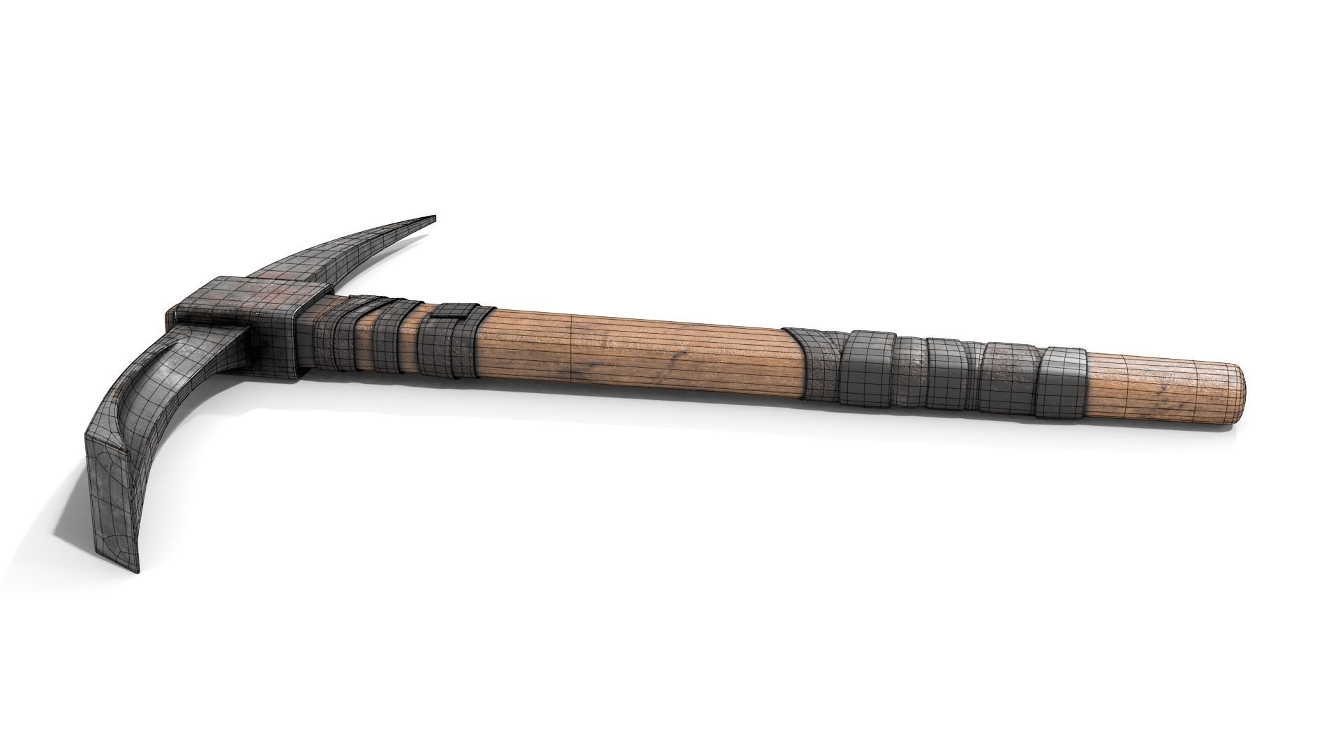 Pickax mining hammer Low-poly 3D model_16