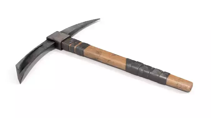 Pickax mining hammer Low-poly 3D model
