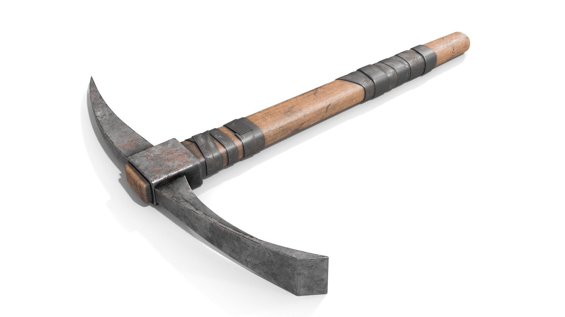 Pickax mining hammer Low-poly 3D model_3