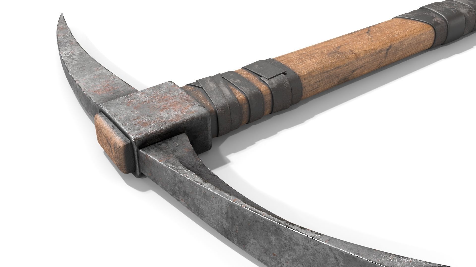 Pickax mining hammer Low-poly 3D model_8