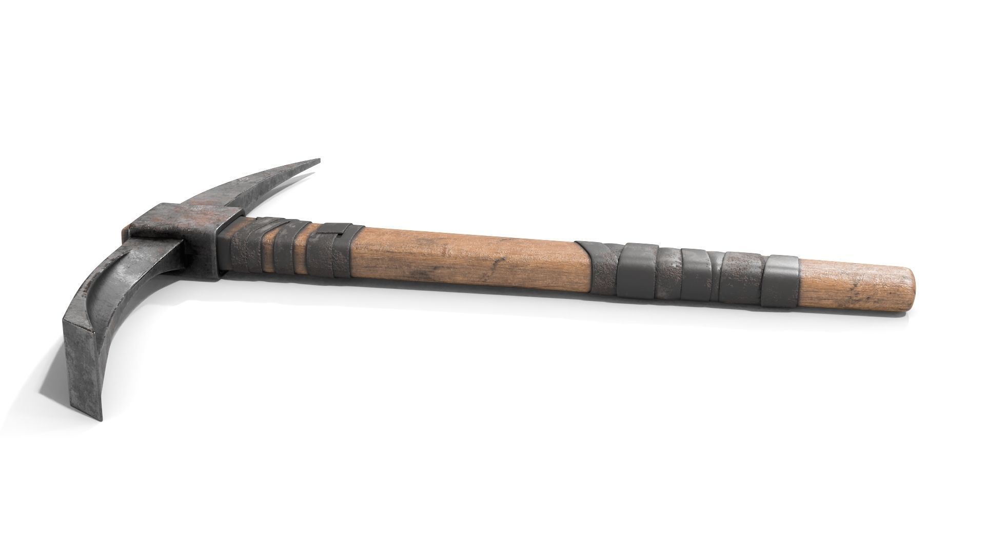 Pickax mining hammer Low-poly 3D model_6