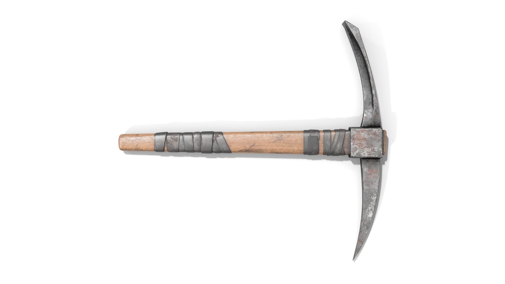 Pickax mining hammer Low-poly 3D model_4