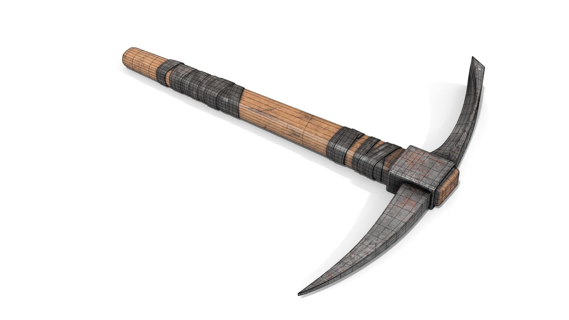 Pickax mining hammer Low-poly 3D model_11
