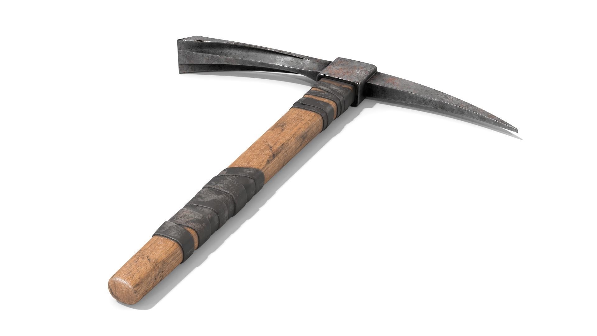 Pickax mining hammer Low-poly 3D model_7