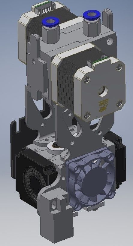 TronXY X5SA Dual Extruder head 3D print model_3