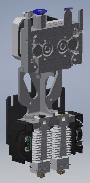 TronXY X5SA Dual Extruder head 3D print model_2