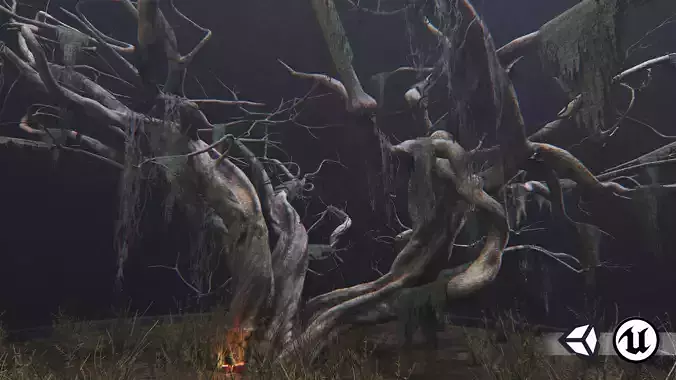 Nature Assets - Large Swamp Tree Low-poly 3D model