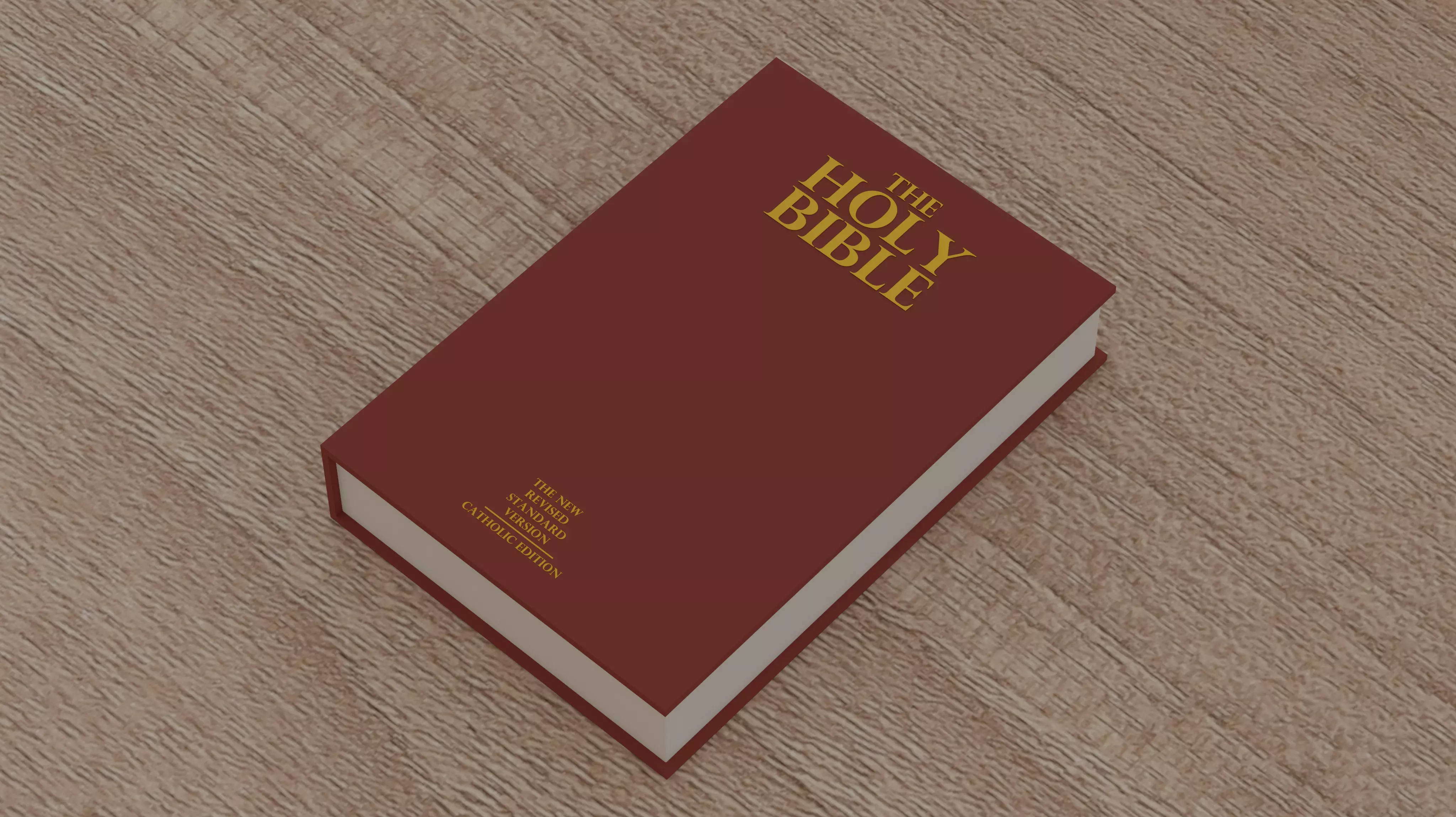 Bible holy on wooden table Free 3D model