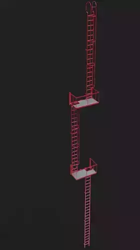 Modern factory ladder Low-poly 3D model