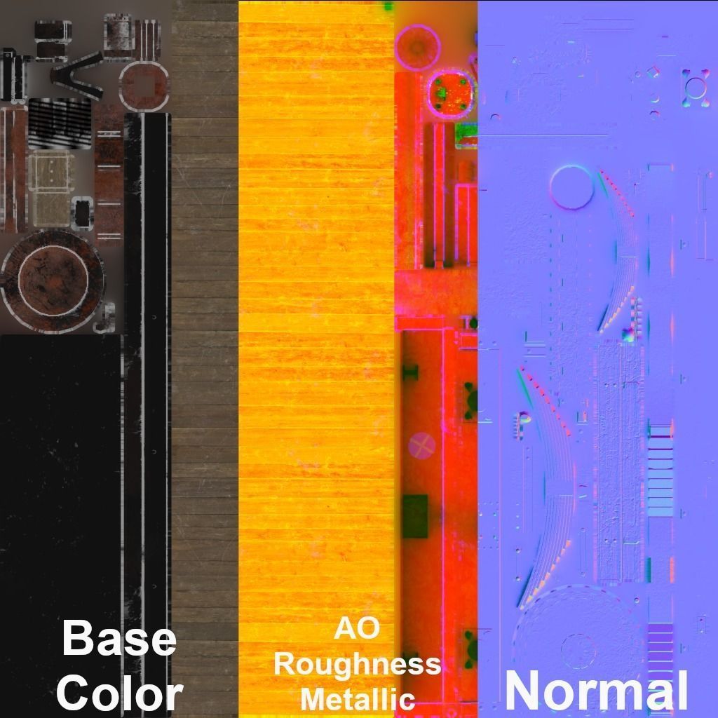 Train Open Freight Car Low-poly 3D model_4