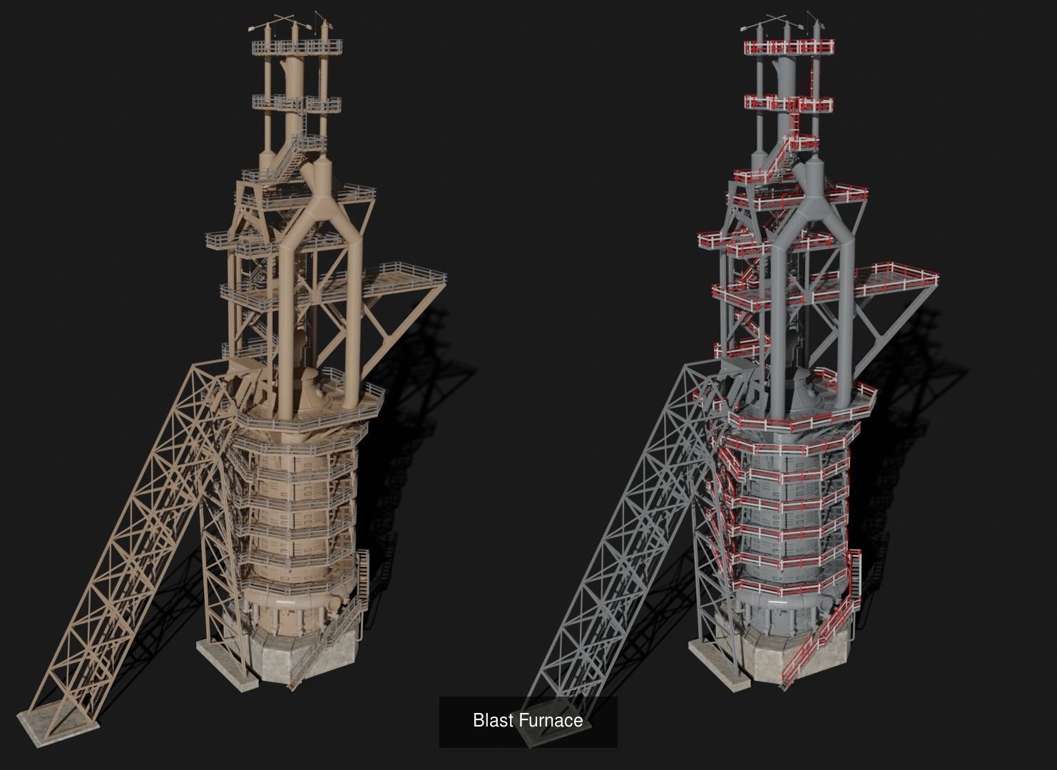 Steel works factory warehouse 3D Model Collection_5