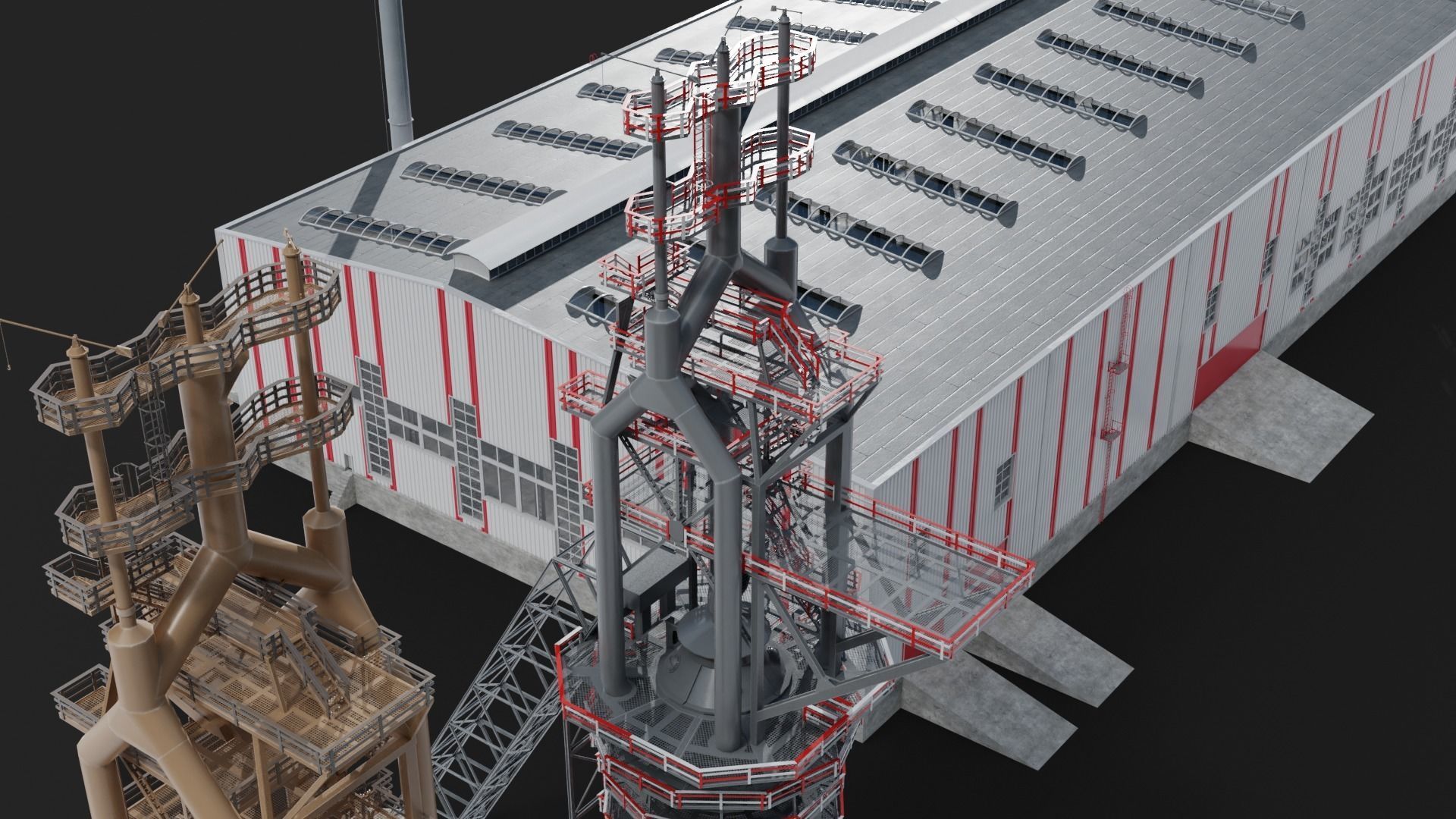 Steel works factory warehouse 3D Model Collection_3