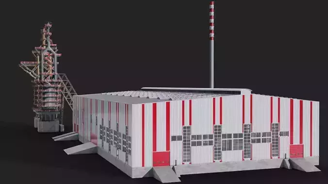 Steel works factory warehouse 3D Model Collection