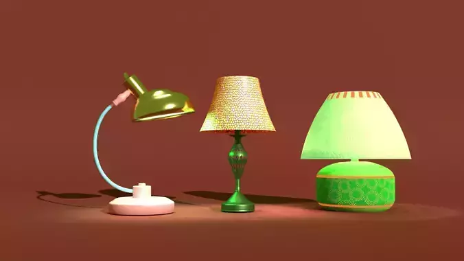 Desk Lamp set 3d model