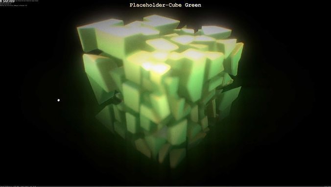 Placeholder-Cube Green Free 3D model