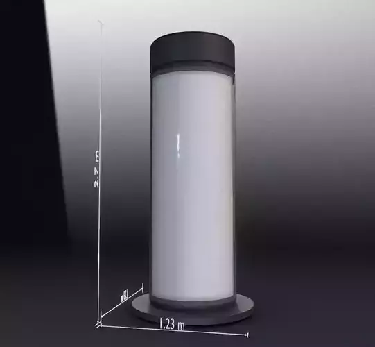 Advertising Pillar with Glass 5 Low-poly 3D model