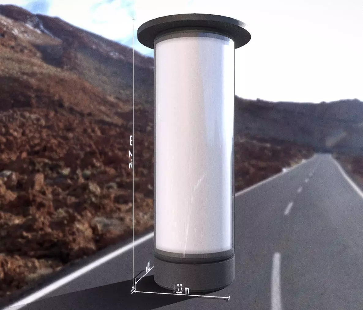 Advertising Pillar with Glass 4 Low-poly 3D model_0