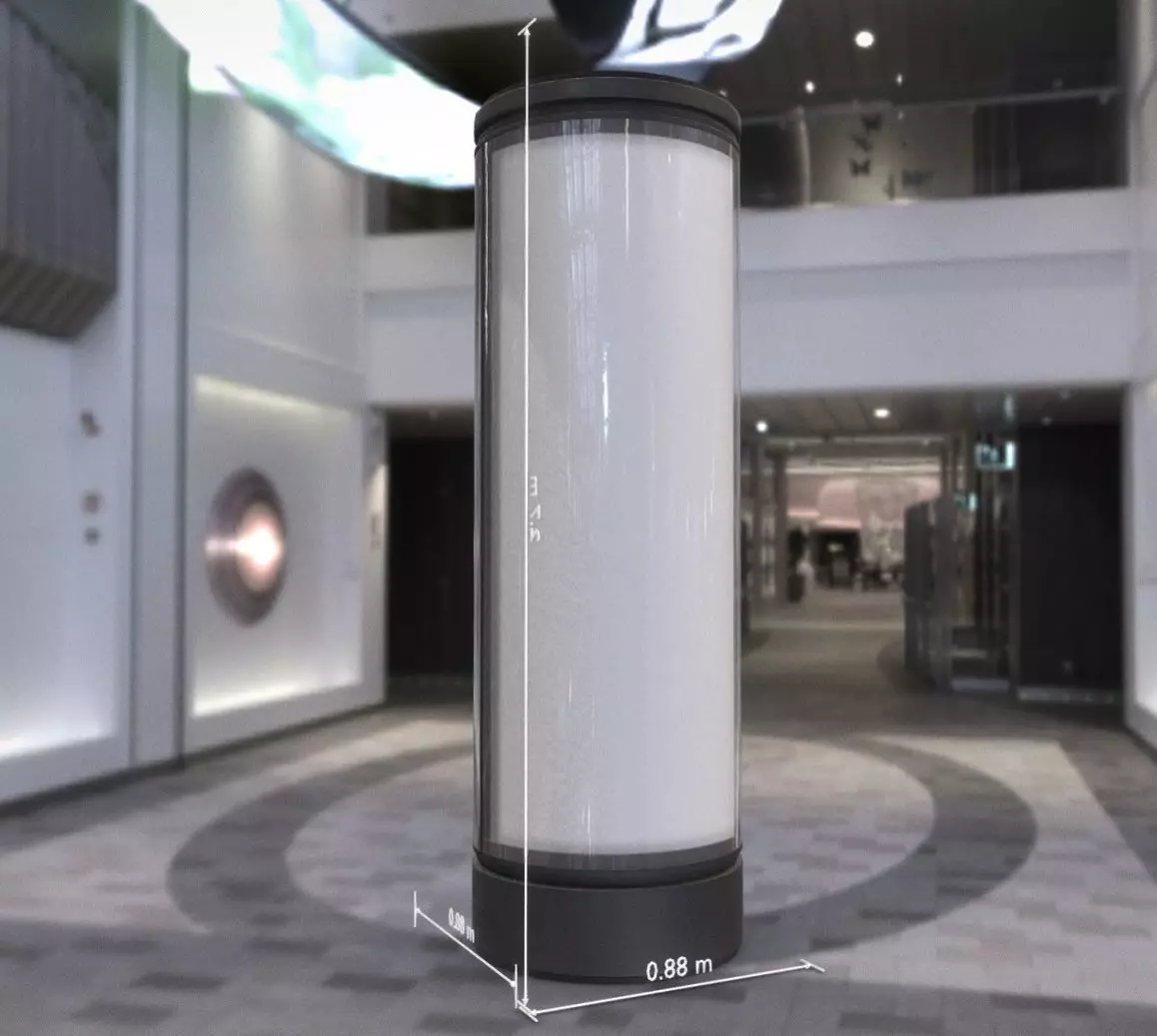 Advertising Pillar with Glass 3 Low-poly 3D model_0