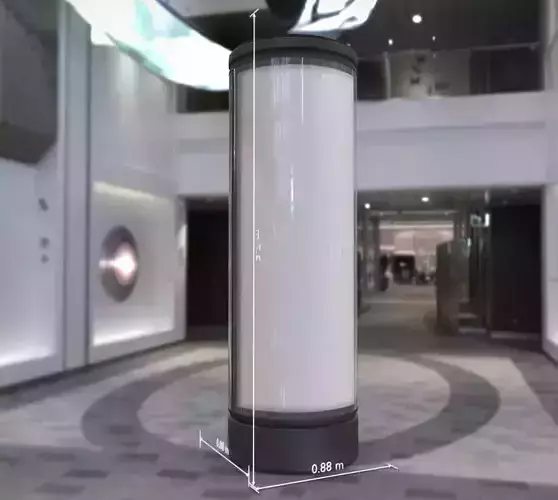 Advertising Pillar with Glass 3 Low-poly 3D model