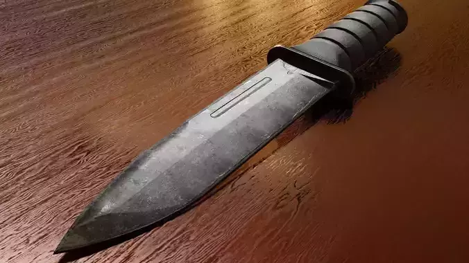 Low Poly combat military knife