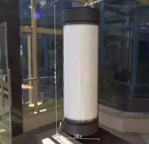 Advertising Pillar with Glass 2 Low-poly 3D model