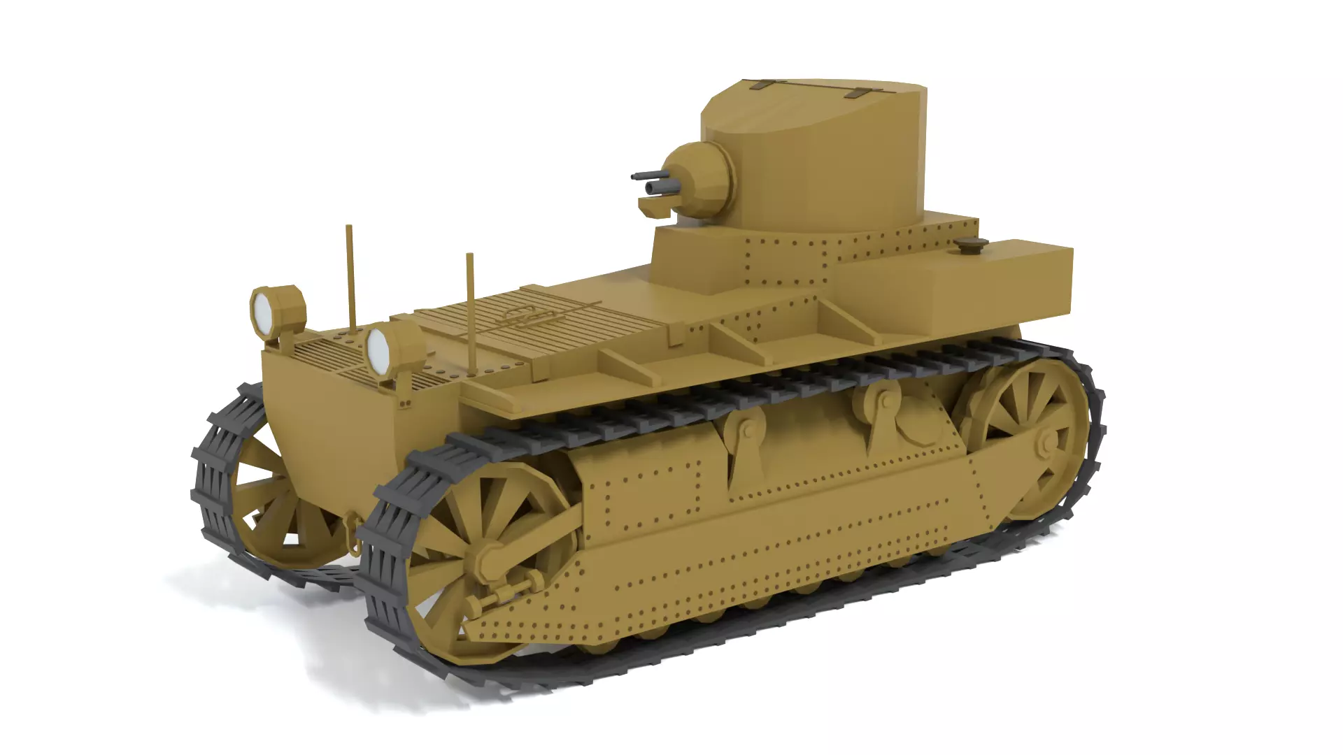 Cartoon T1E1 Cunningham Light Tank Low-poly 3D model