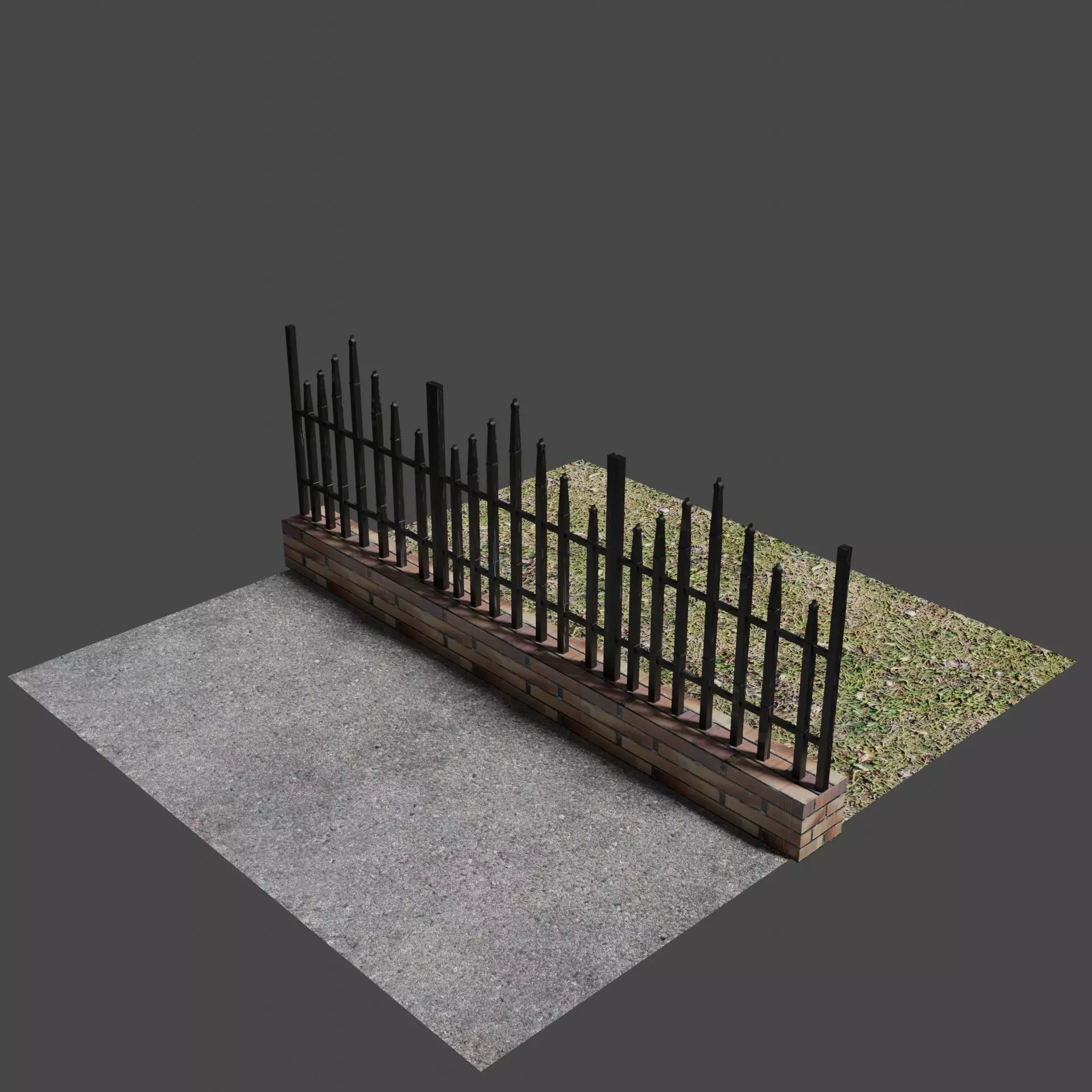 Urban Fence Low-poly 3D model