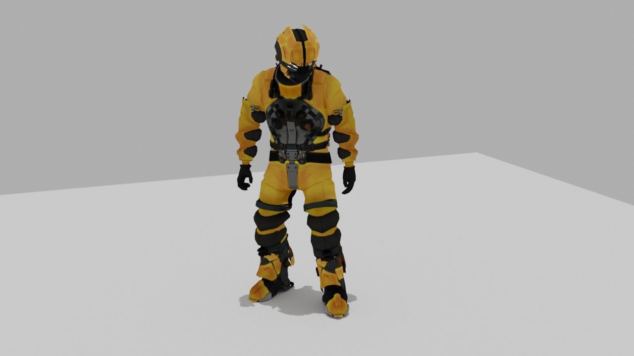 Robo Bee Character Low-poly 3D model_6